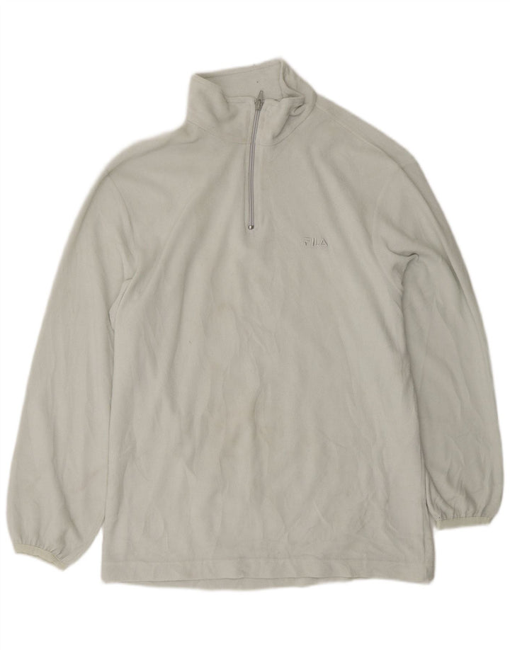 Maglione in pile da uomo FILA con zip e collo IT 56 XL poliestere bianco