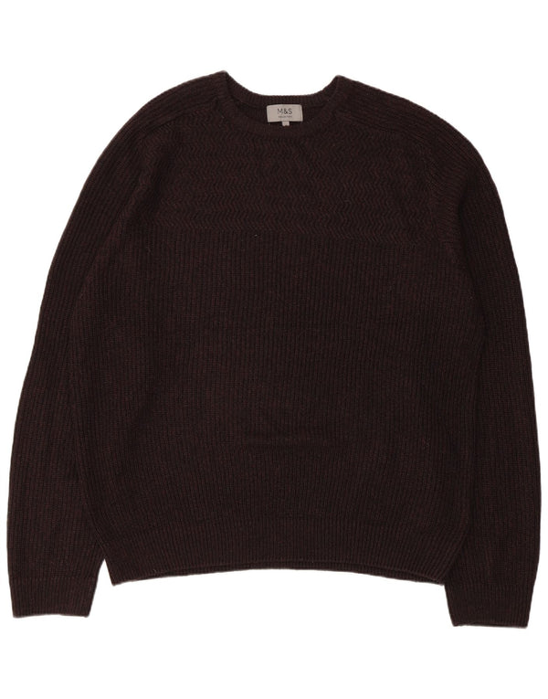 Maglione maglione girocollo da uomo Marks & Spencer XL acrilico marrone