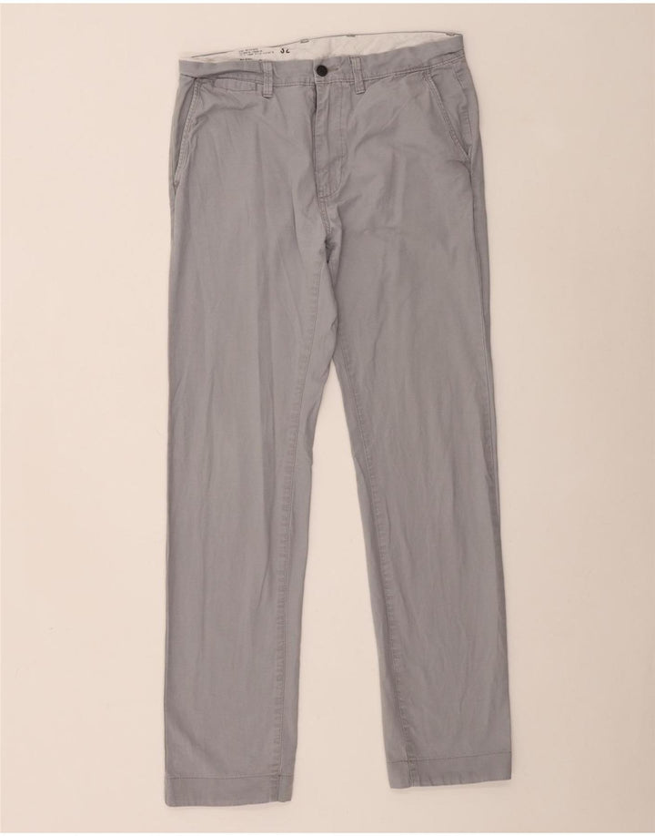 Pantaloni chino dritti da uomo Marks & Spencer W32 L33 cotone grigio