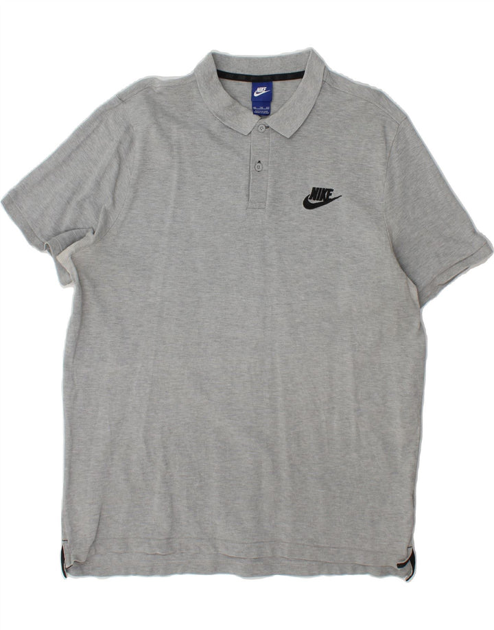 NIKE Mens Polo Shirt 2XL Grey Cotton Vintage Nike and Second-Hand Nike from Messina Hembry 