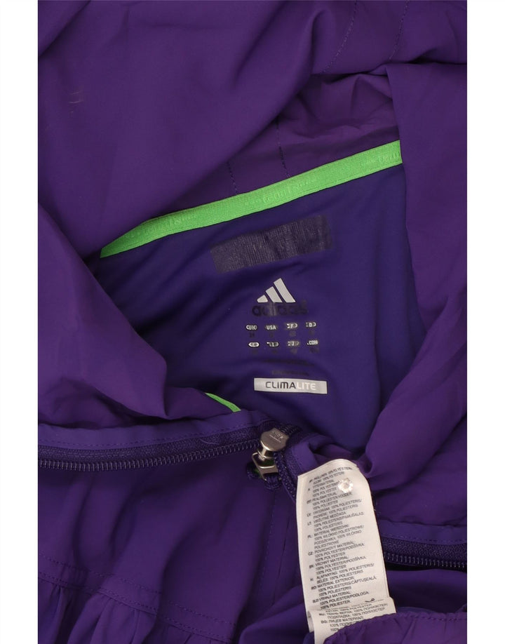 Giacca sportiva da donna con cappuccio Adidas UK 16 Large Viola Poliestere