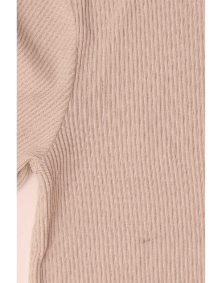 Top Zara da uomo a maniche lunghe grande in poliestere beige