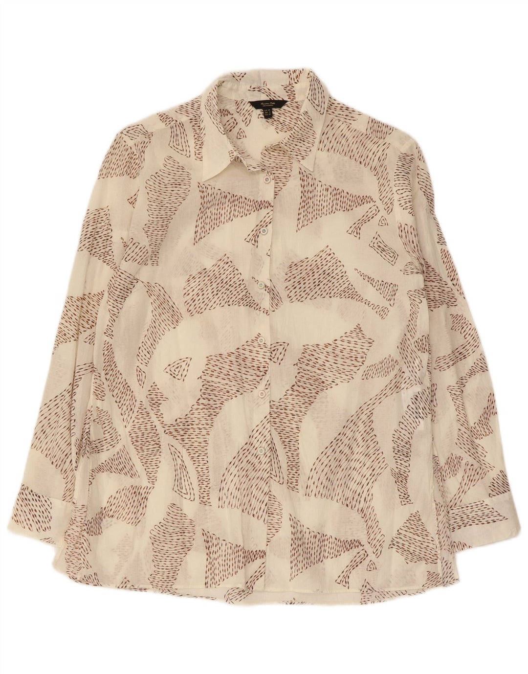 Camicia da donna con motivo astratto Massimo Dutti EU 38 piccola in cotone bianco