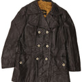 Giacca in pelle doppio petto da donna VINTAGE UK 12 media nera