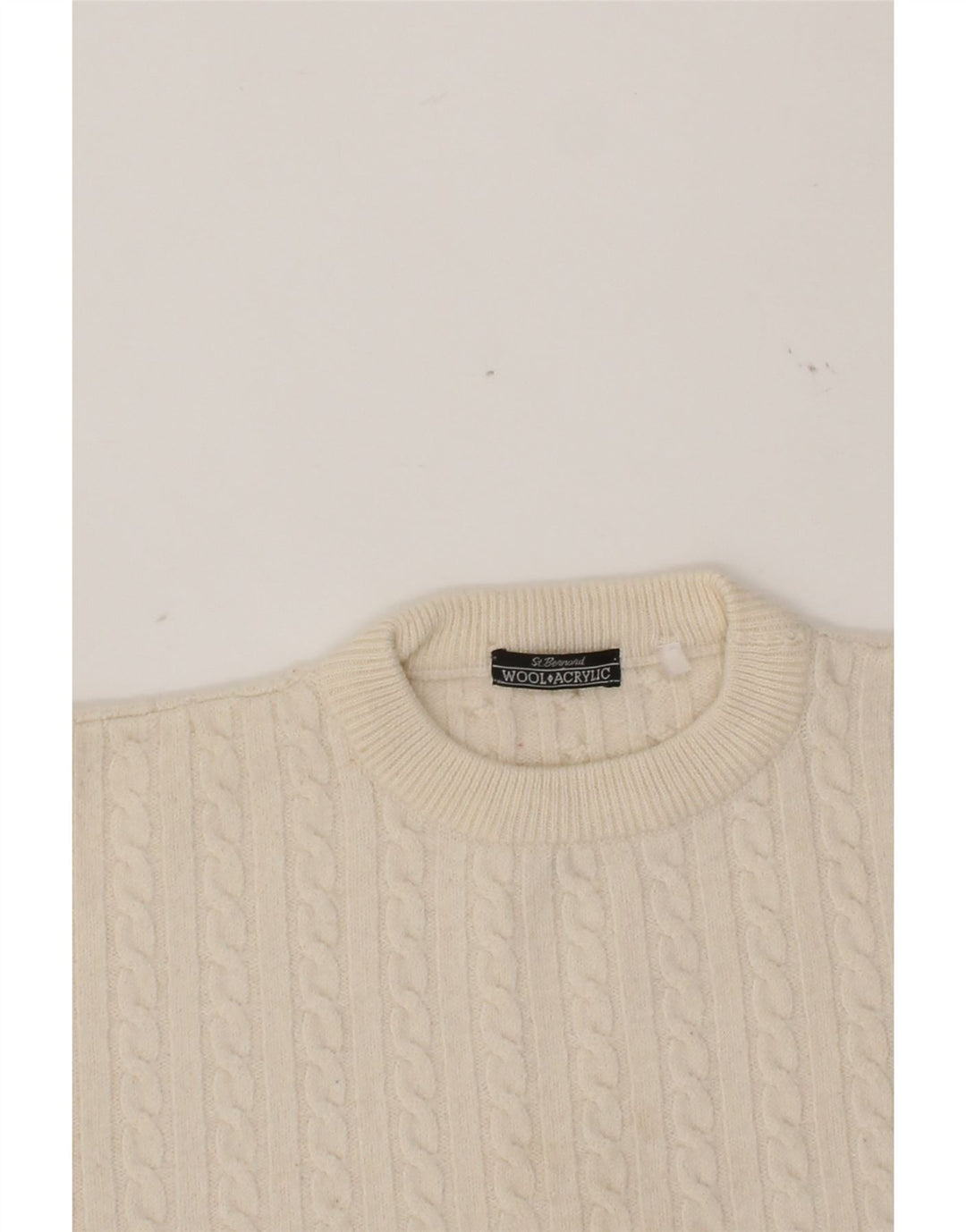 ST. BERNARD Womens Oversized Crew Neck Jumper Sweater UK 18 XL Off White Vintage St. Bernard and Second-Hand St. Bernard from Messina Hembry 