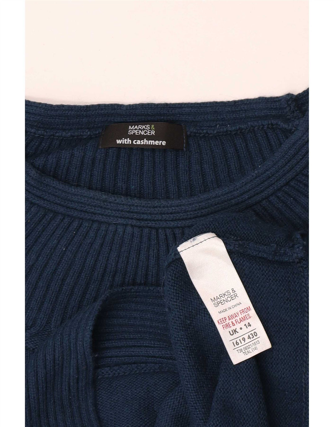 Maglione maglione con scollo a barca da donna Marks & Spencer UK 14 Blu medio