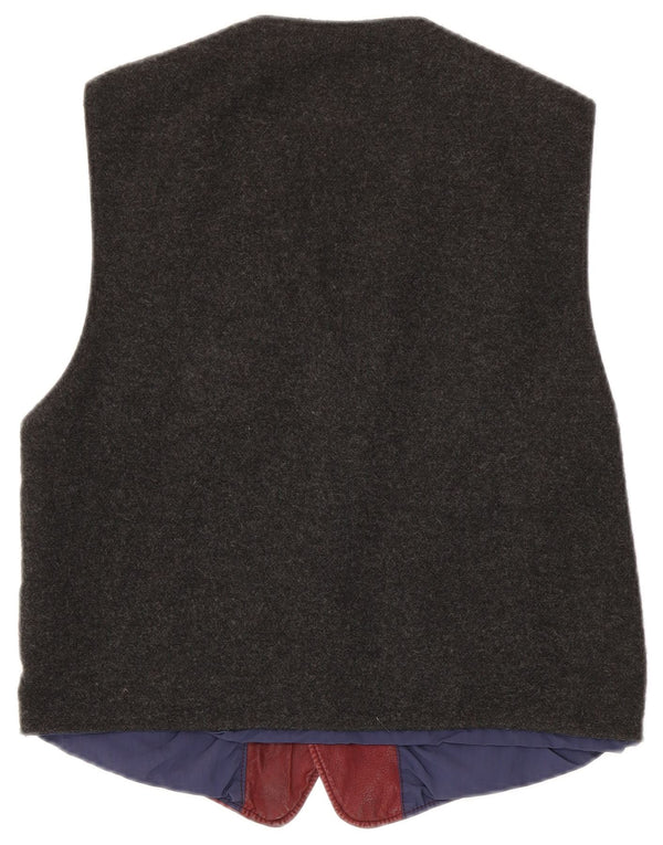 Gilet vintage da uomo color block marrone medio