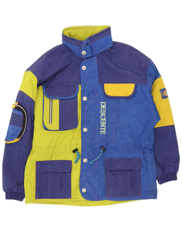 Giacca da sci con cappuccio grafica da uomo Descente IT 56 2XL Blu Colourblock