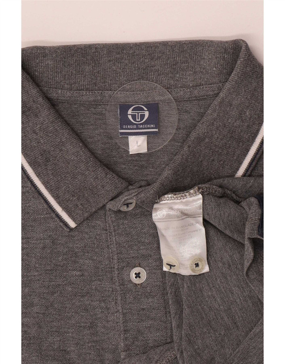 Polo Sergio Tacchini da uomo slim fit grande in cotone grigio