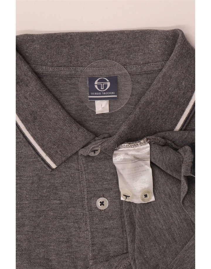 Polo Sergio Tacchini da uomo slim fit grande in cotone grigio