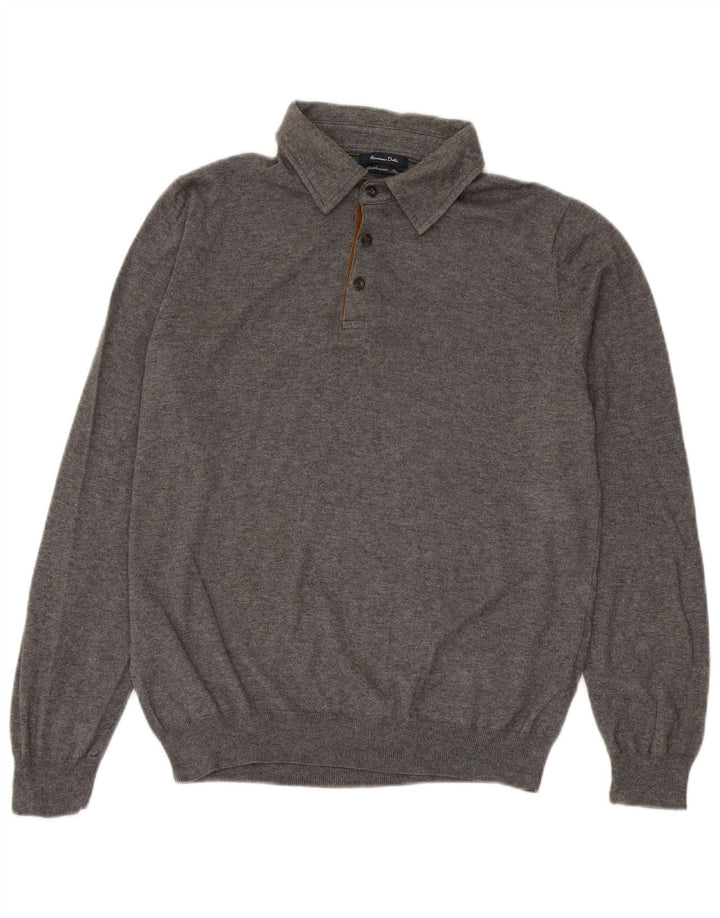 MASSIMO DUTTI Maglione da uomo con collo alto grande cotone grigio