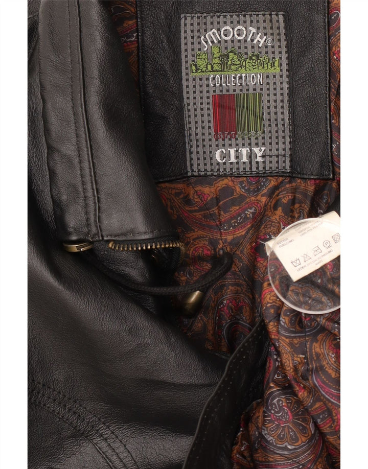 Giacca in pelle vintage da uomo UK 42 XL in pelle nera