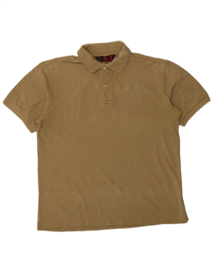 Polo KAPPA da uomo grande in cotone beige