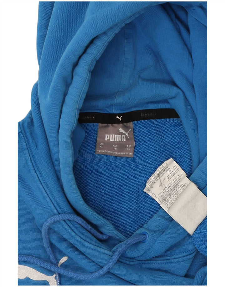 Felpa con cappuccio da uomo Puma XL in cotone blu