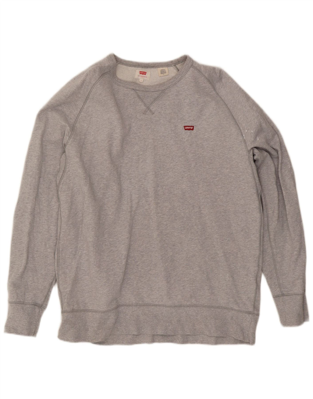Levi's Felpa da uomo Maglione grande in cotone chiazzato grigio