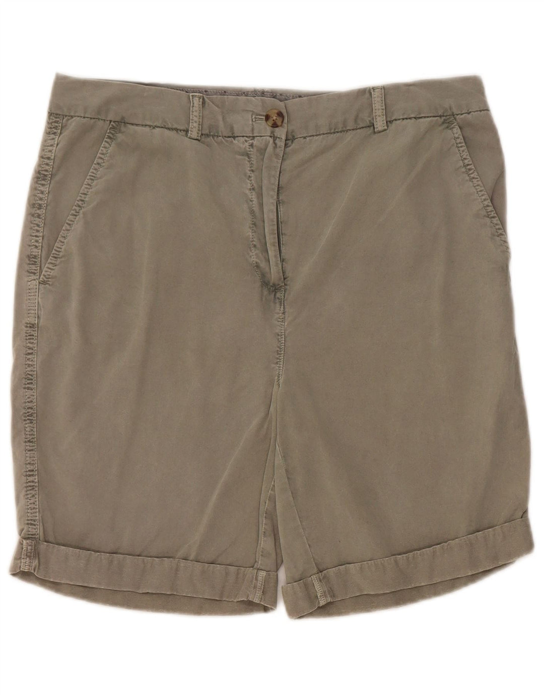 Pantaloncini chino da donna Marks & Spencer UK 12 medi W32 cotone kaki