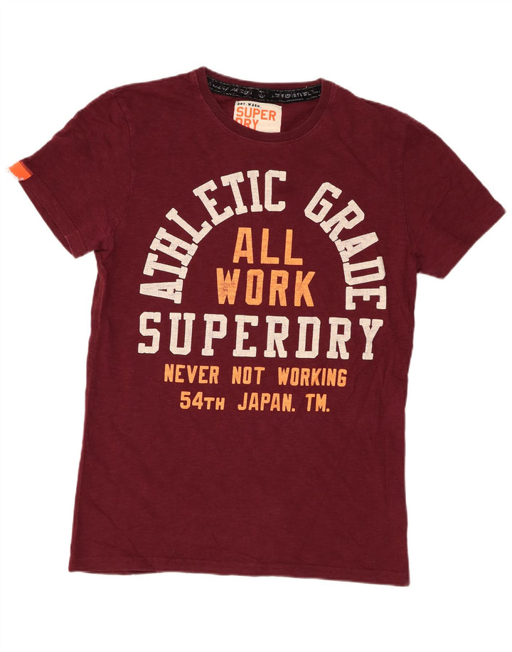 T-shirt grafica da uomo Superdry Top in cotone bordeaux medio
