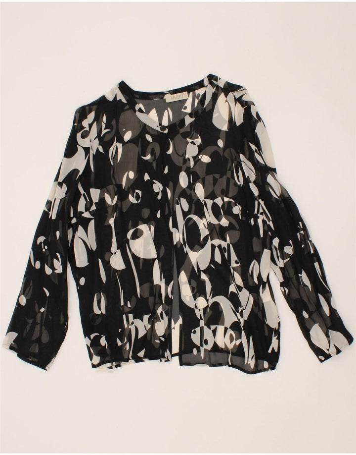 VINTAGE Womens Long Sleeve See Through Top IT 43 Medium Black Colourblock Vintage Vintage and Second-Hand Vintage from Messina Hembry 