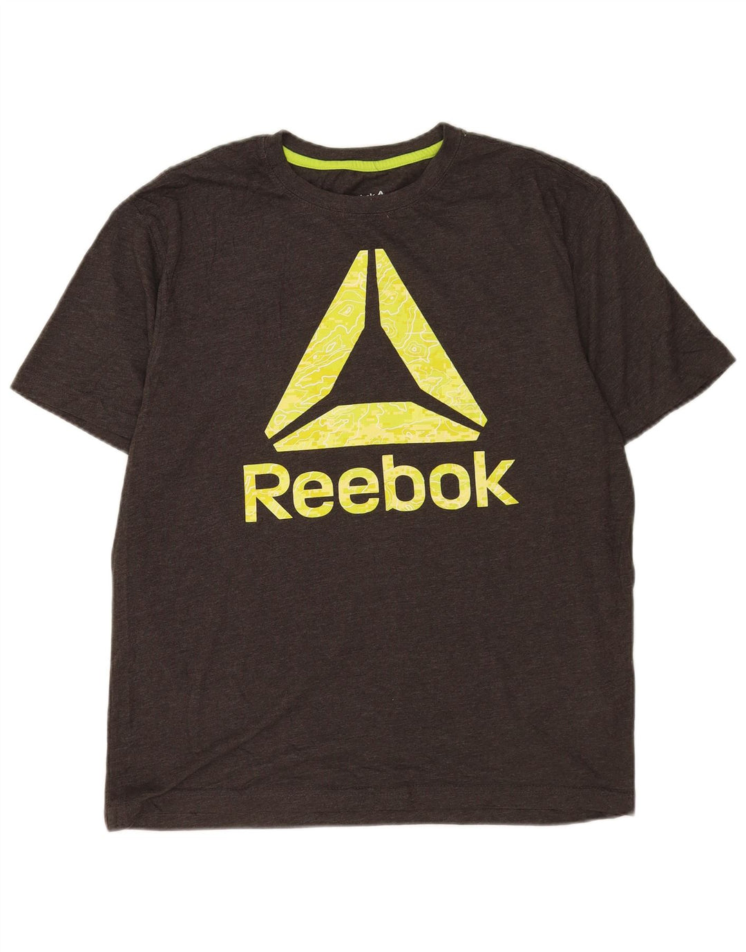 T-shirt grafica da uomo Reebok Top grande in cotone grigio