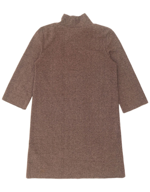Abito maglione Zara da donna con maniche a 3/4 UK 10 piccolo poliestere marrone