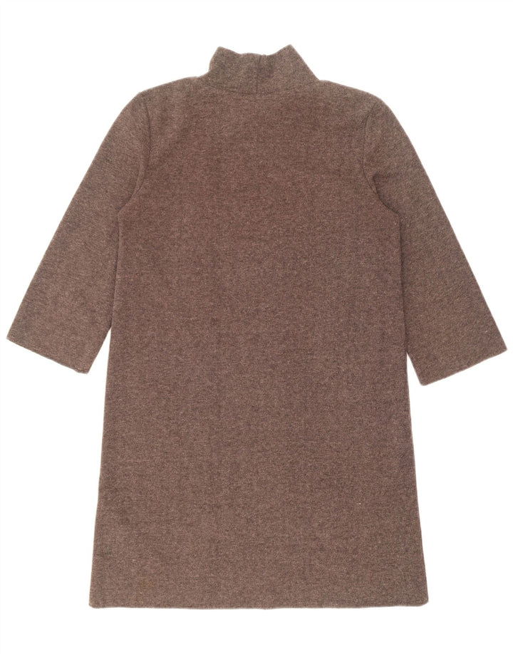 Abito maglione Zara da donna con maniche a 3/4 UK 10 piccolo poliestere marrone