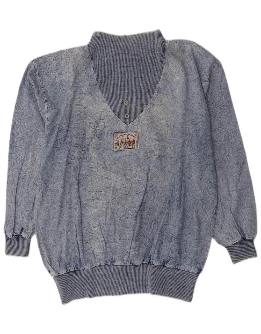 Felpa oversize da donna vintage maglione EU 44 XL cotone blu