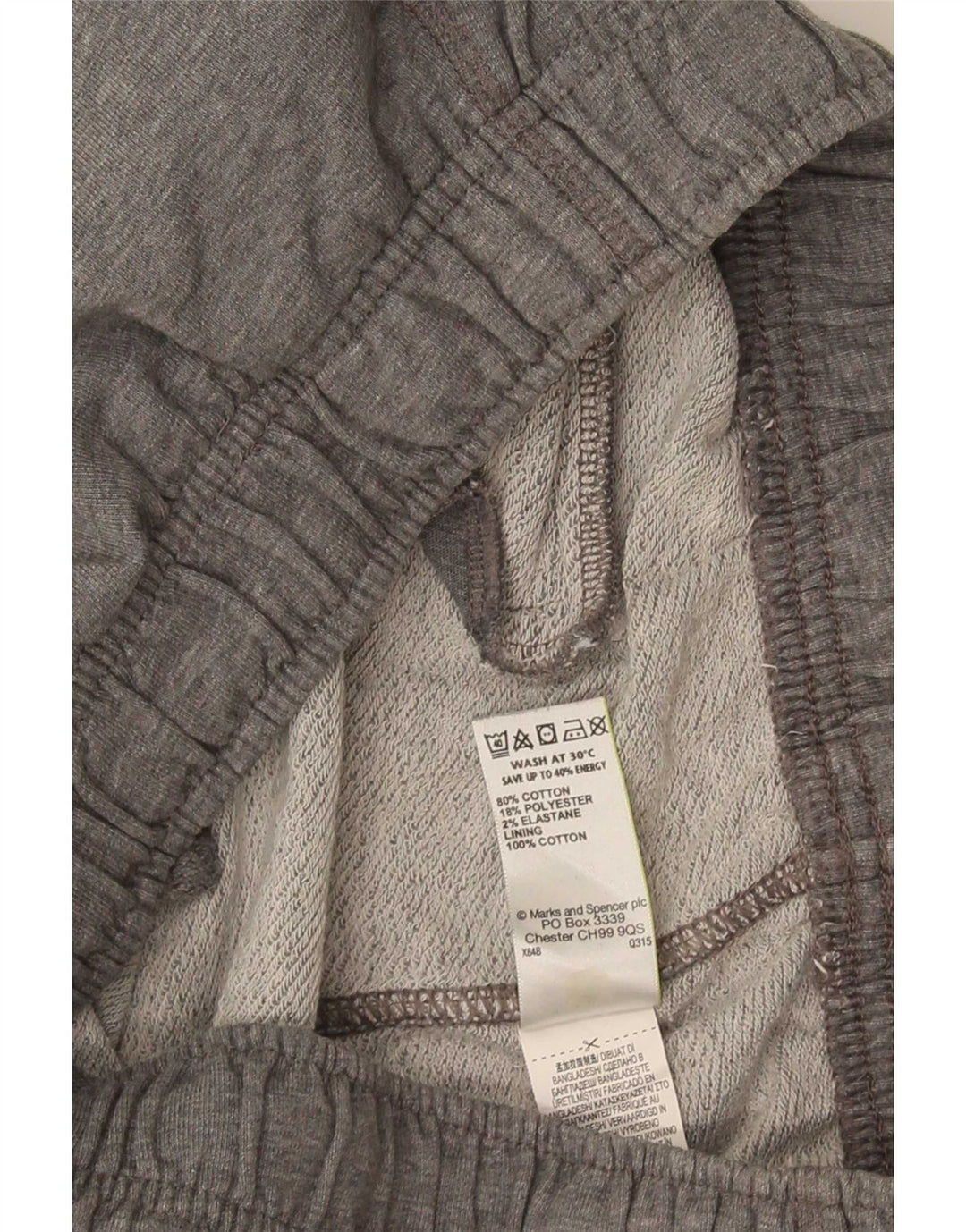 Pantaloni da tuta da uomo Marks & Spencer XL in cotone chiazzato grigio