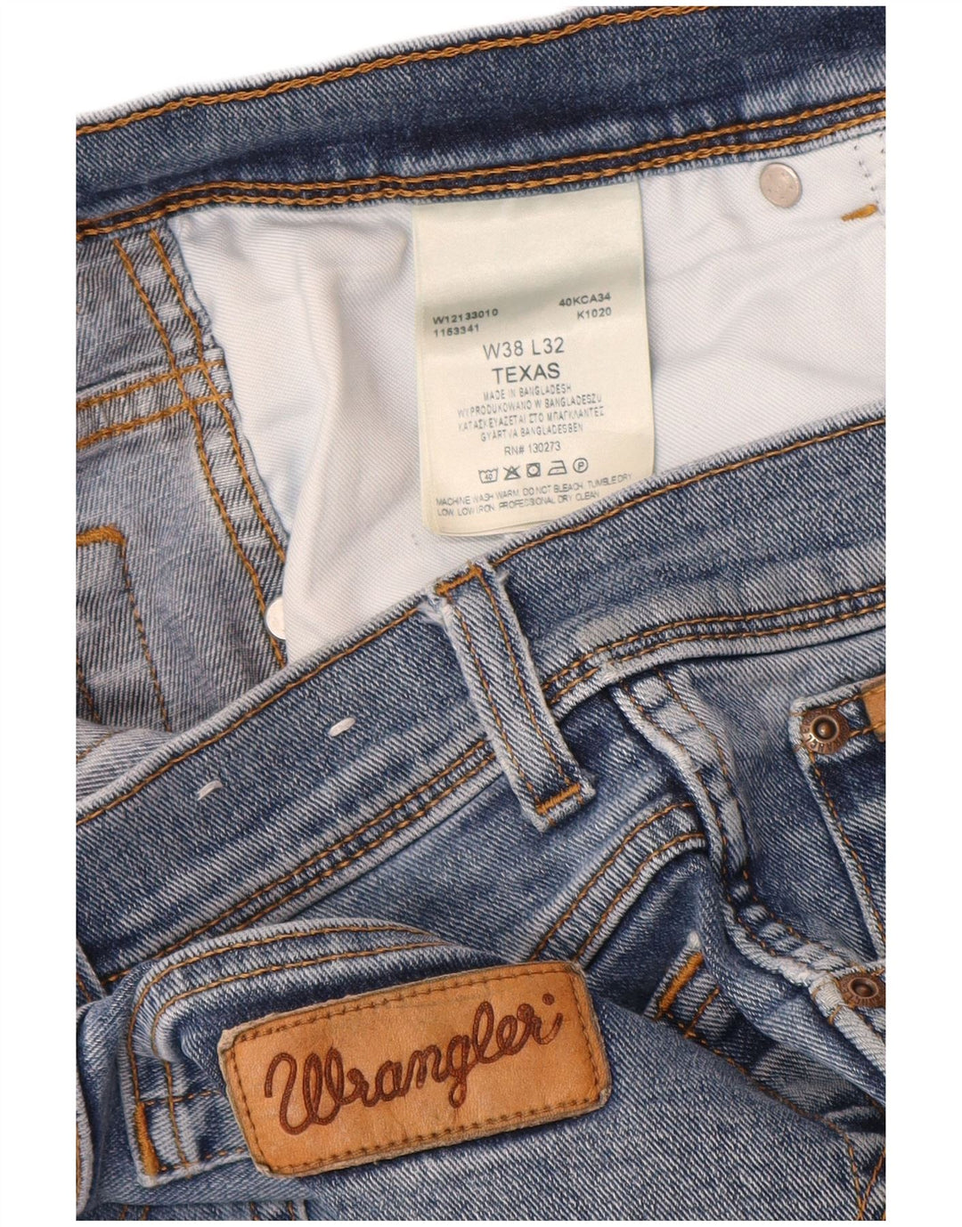Jeans dritti da uomo Wrangler Texas W38 L32 cotone blu