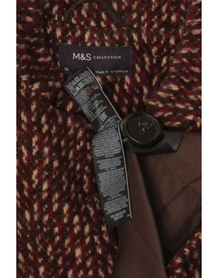 Soprabito da donna Marks & Spencer UK 14 grande poliestere rosso Chevron