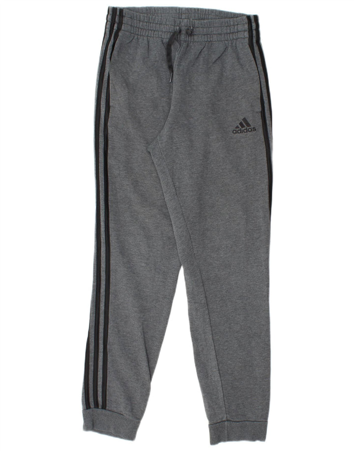 ADIDAS Mens Tracksuit Trousers Joggers Small  Grey Cotton