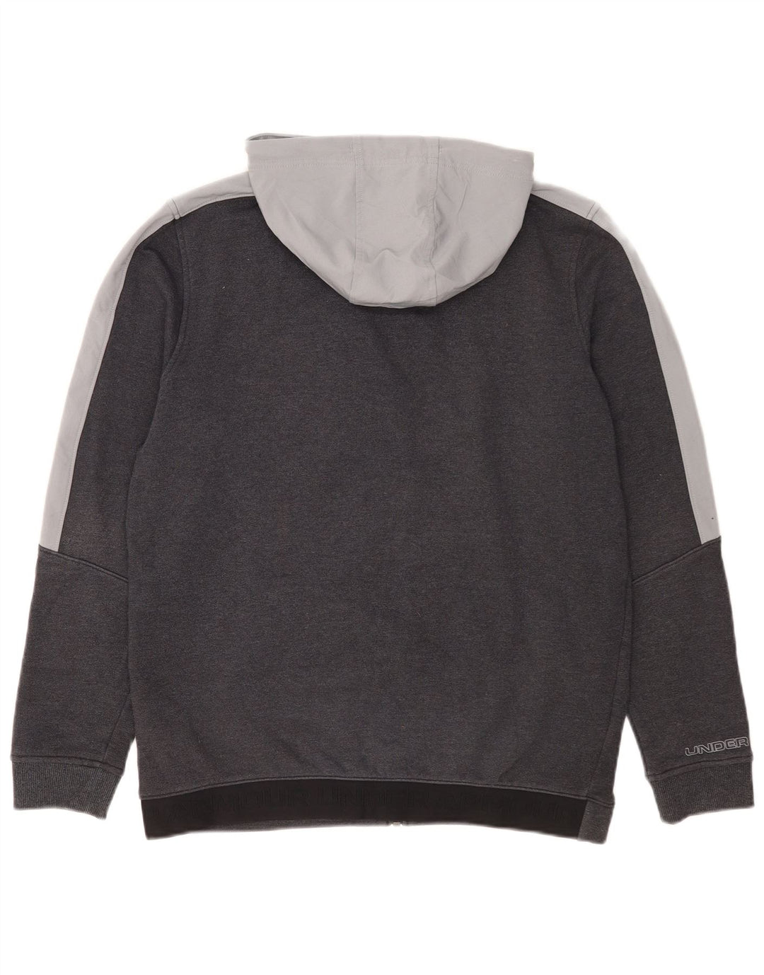 Maglione con cappuccio e zip da uomo Under Armour in cotone color block grigio medio