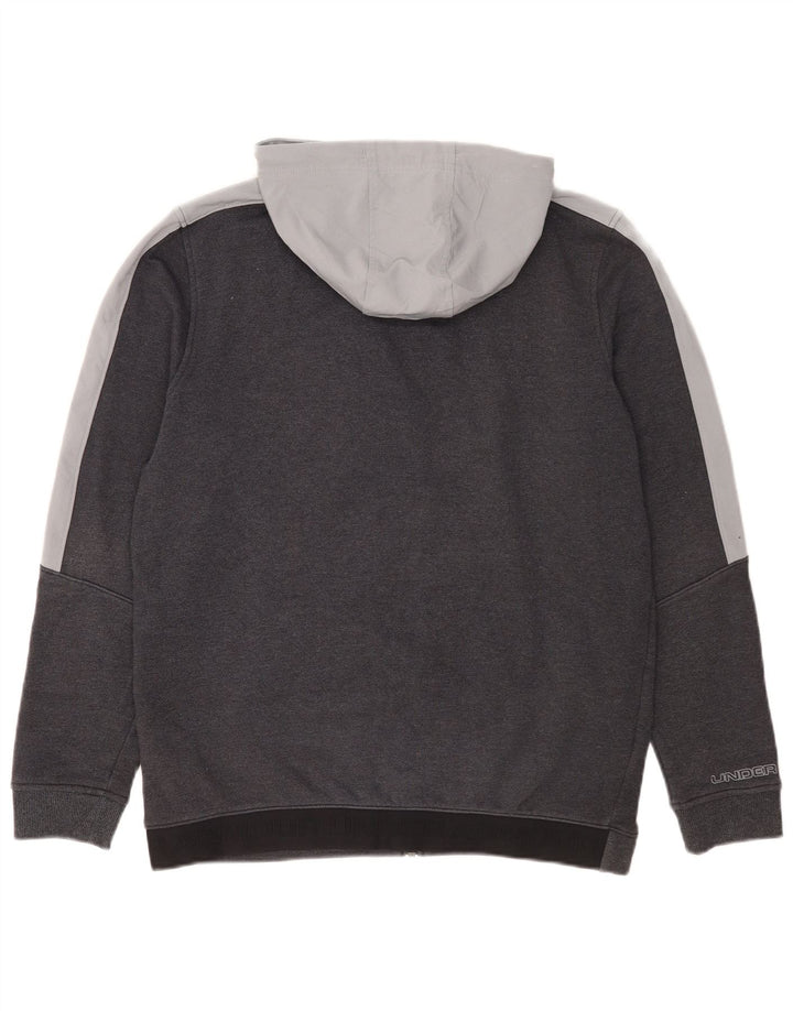 Maglione con cappuccio e zip da uomo Under Armour in cotone color block grigio medio