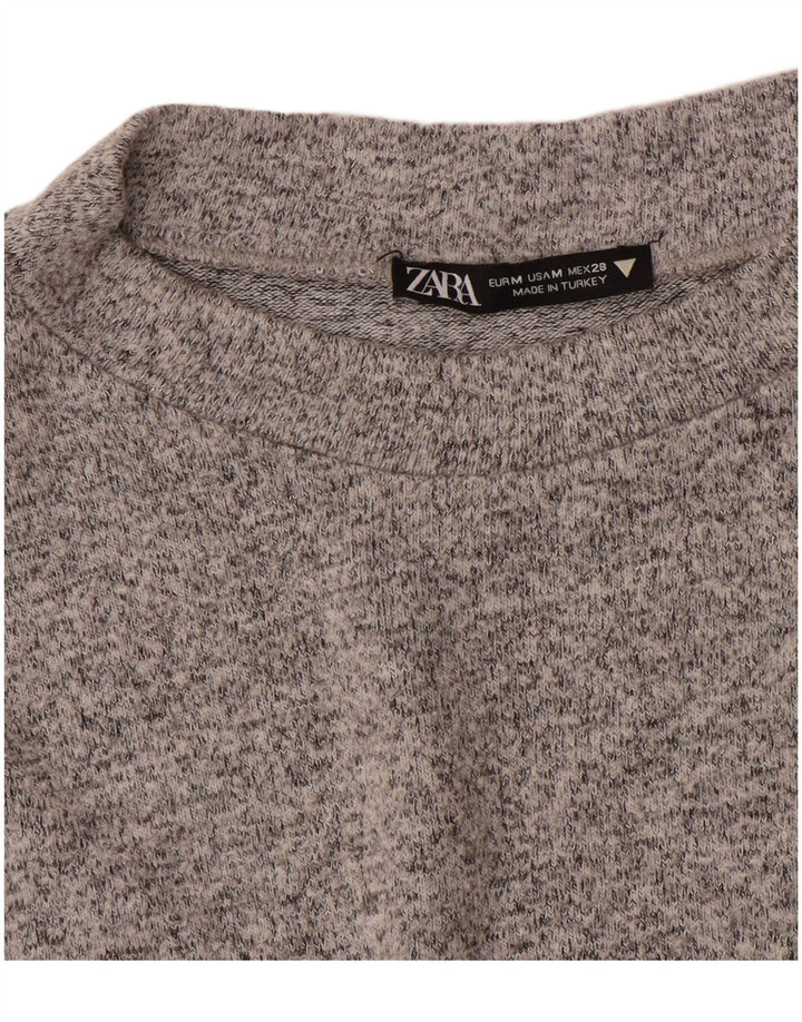 Maglione maglione girocollo da donna Zara UK 12 Grigio medio