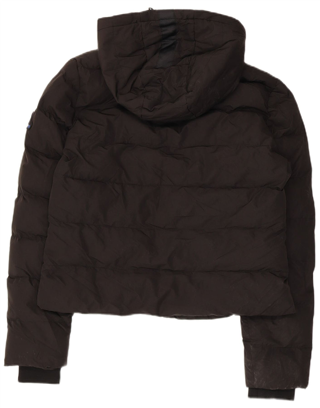 Giacca imbottita con cappuccio corta da donna SUPERDRY UK 12 poliestere nero medio