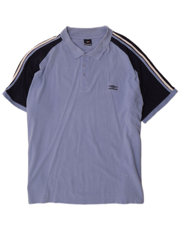 Polo Umbro da uomo 4XL in cotone color block blu
