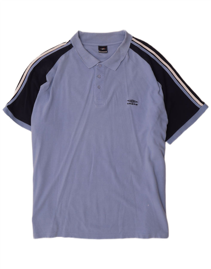 Polo Umbro da uomo 4XL in cotone color block blu