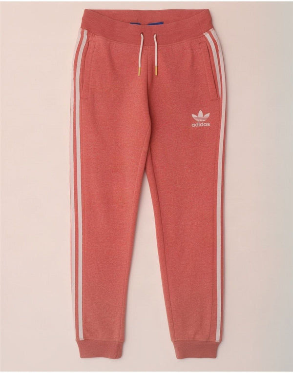 Pantaloni da tuta da donna Adidas Joggers UK 6 XS cotone screziato rosa