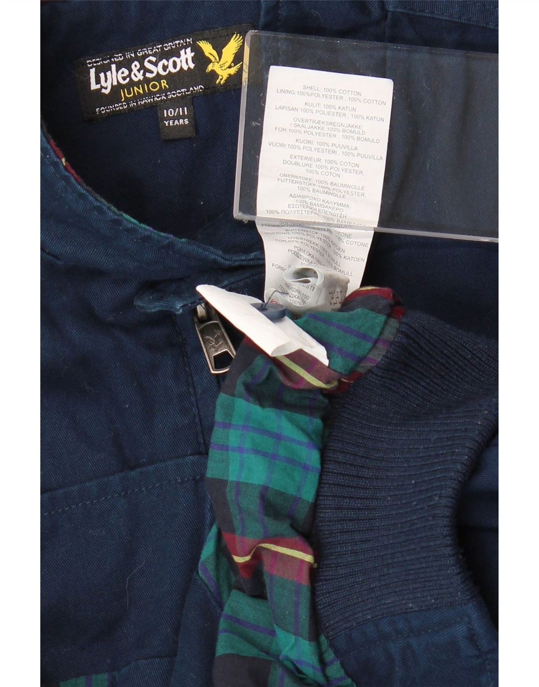 Giubbotto bomber da bambino Lyle & Scott 10-11 anni in cotone blu navy