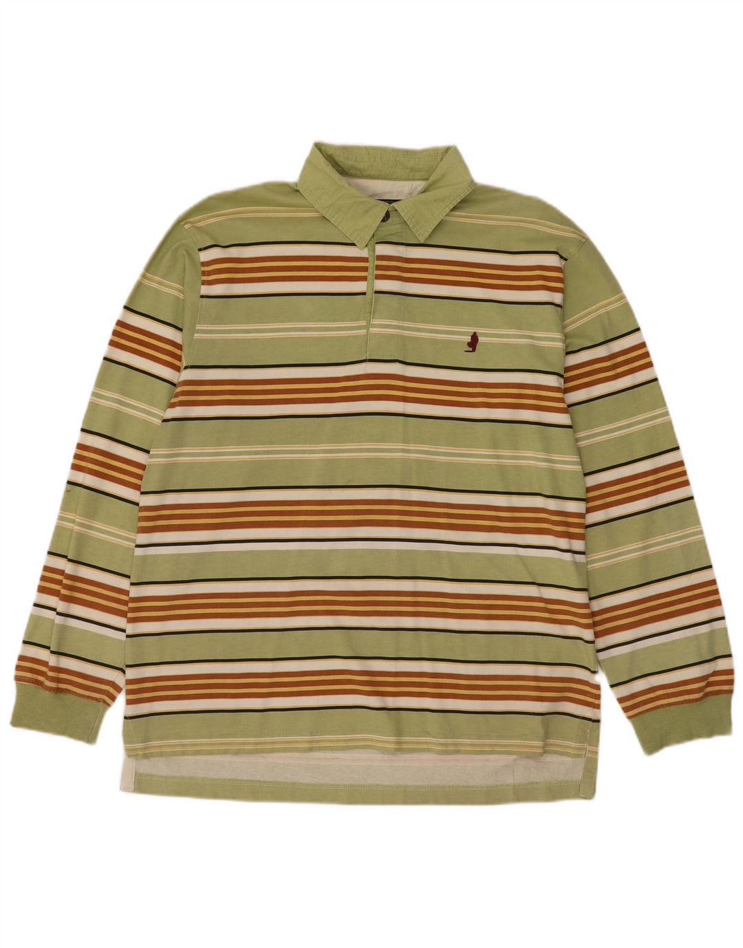 Polo da rugby da uomo Marlboro Classics, in cotone a righe verdi grandi