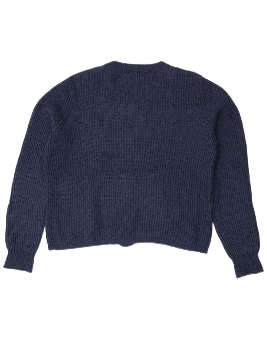 Massimo Dutti Maglione cardigan oversize corto da donna UK 10 piccolo blu navy