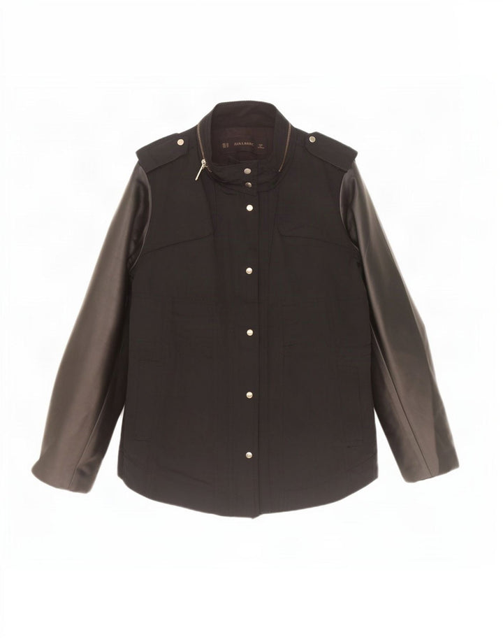 Giacca militare con cappuccio da donna Zara UK 6 XS poliuretano nero