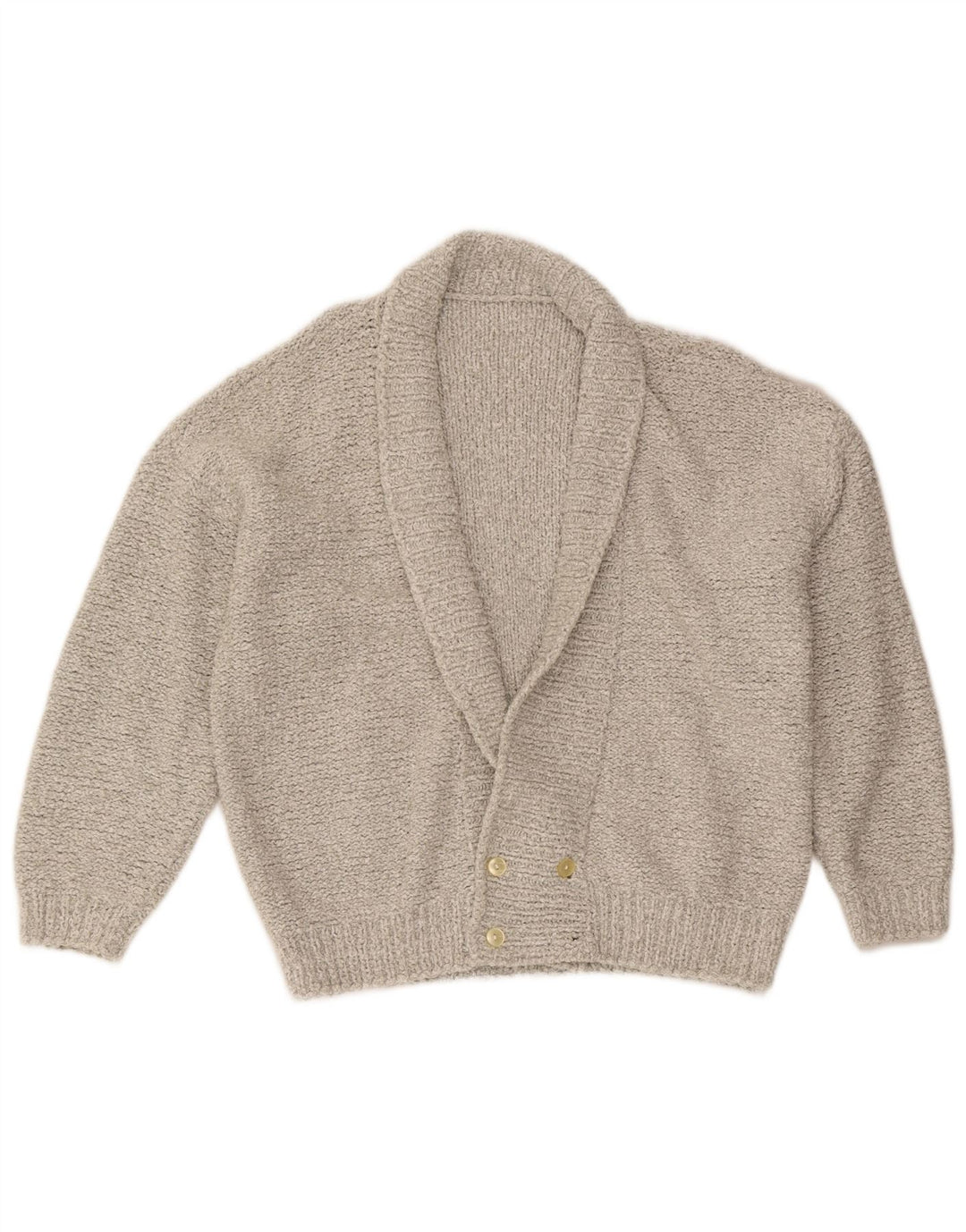 Maglione cardigan doppiopetto vintage da uomo grigio medio