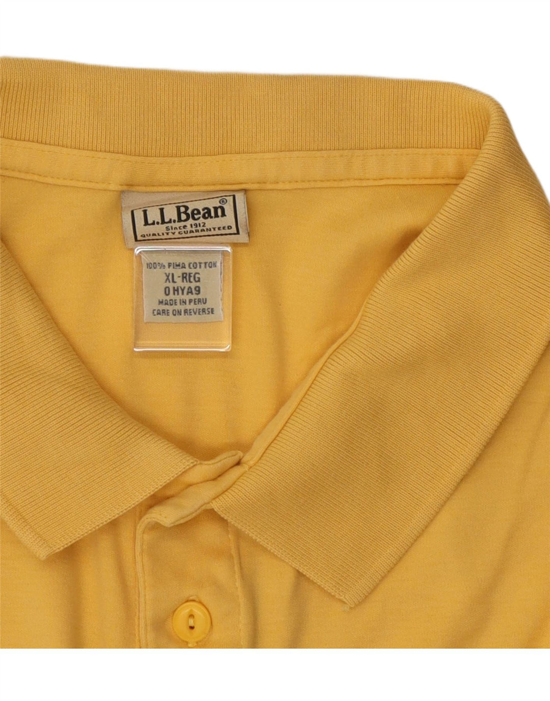 Polo da uomo L.L.BEAN XL in cotone giallo