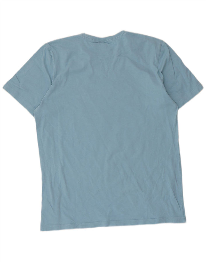 T-shirt grafica da uomo Adidas Top in cotone blu medio