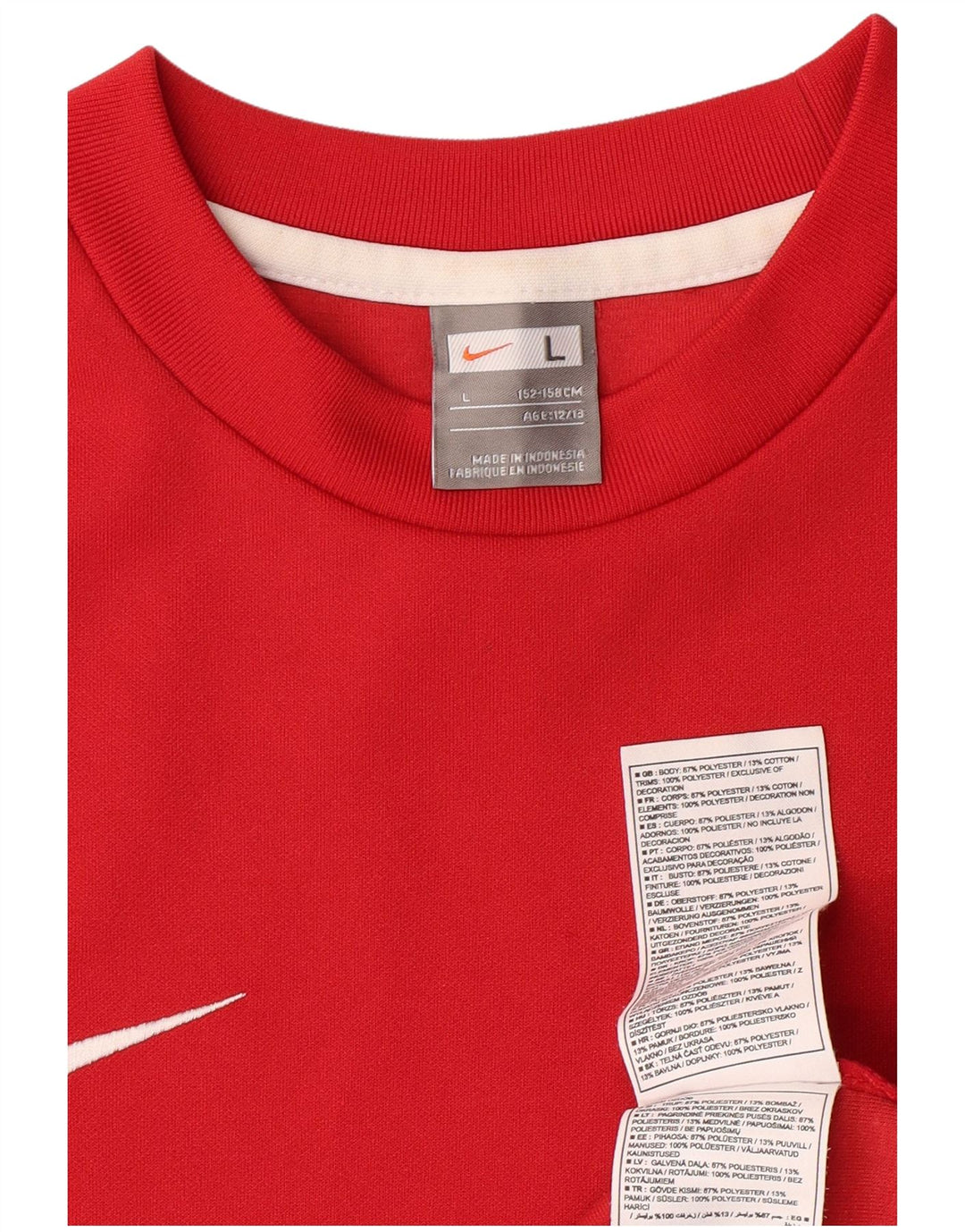 Felpa NIKE da bambino, 12-13 anni, grande, in poliestere color block rosso