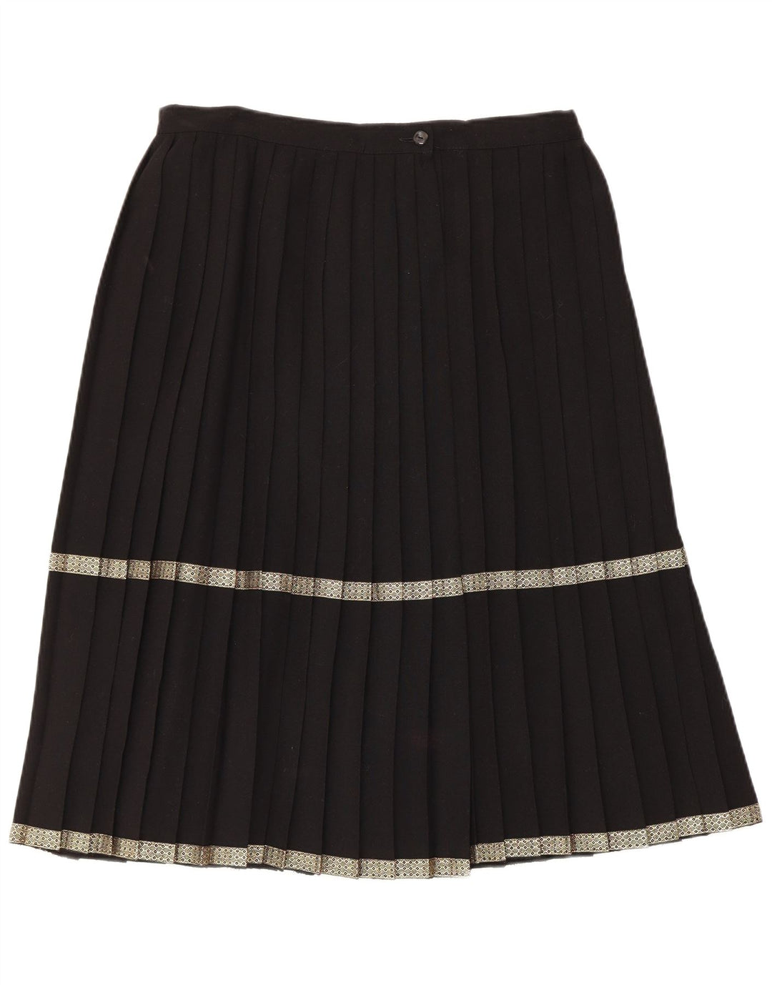 Gonna a pieghe vintage da donna a coltello EU 40 media W32 lana nera