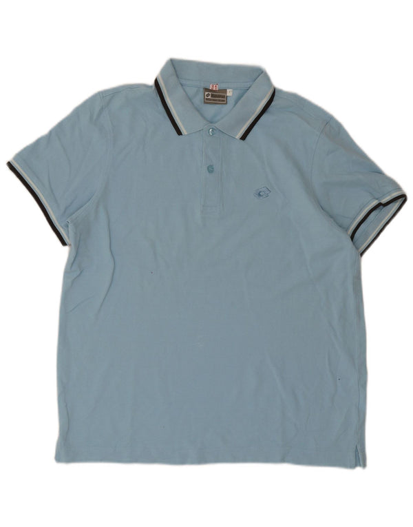 Polo da uomo Lotto Large in cotone a righe blu
