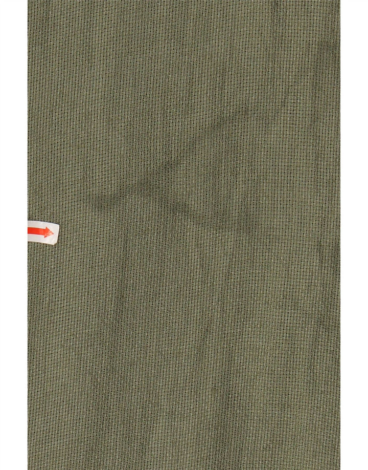 BANANA REPUBLIC Camicia da uomo a maniche corte vestibilità ampia in lino kaki medio