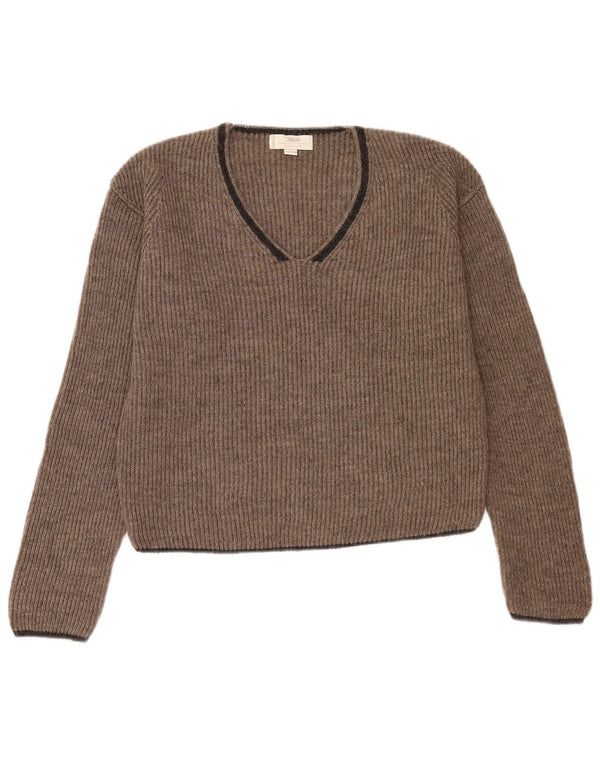 Maglione corto con scollo a V da donna Marlboro Classics UK 18 XL Acrilico grigio