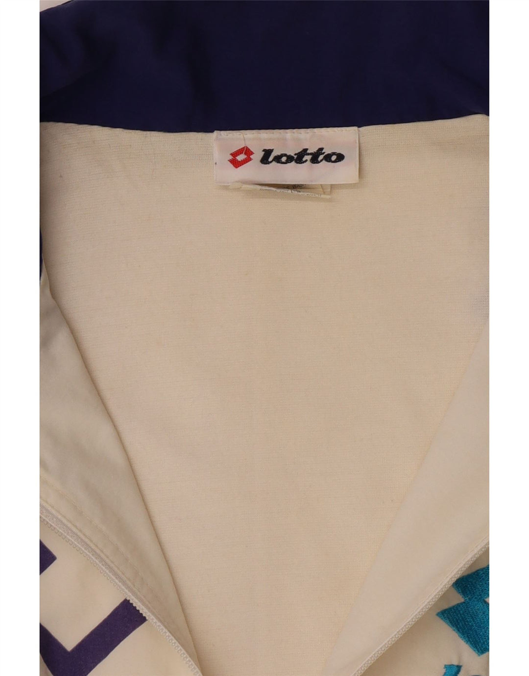 Giacca da ginnastica grafica da uomo Lotto, grande, retrò geometrico bianco sporco